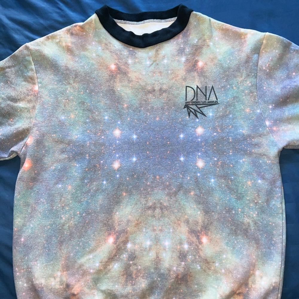 DNA GALAXY CREW NECK SWEATER MENS SZ MEDIUM